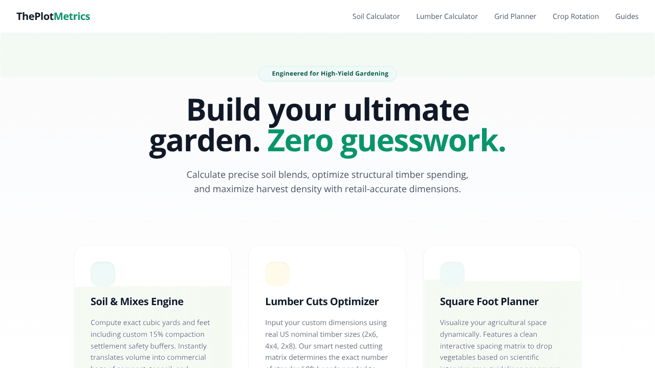ThePlotMetrics - Backyard & Bed Toolkits