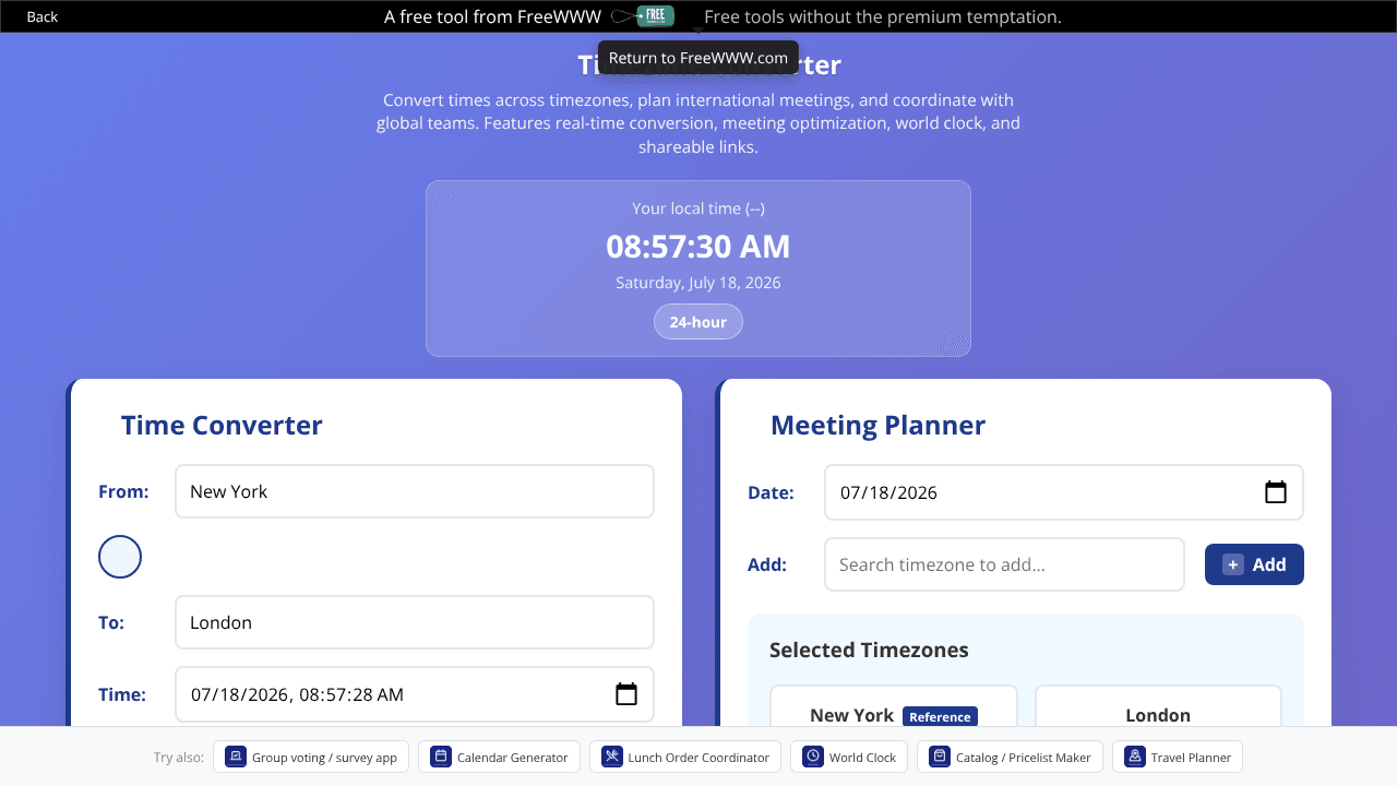 Time Zones Converter