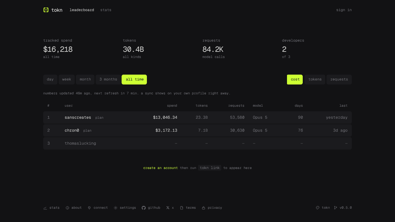 Tokn website screenshot
