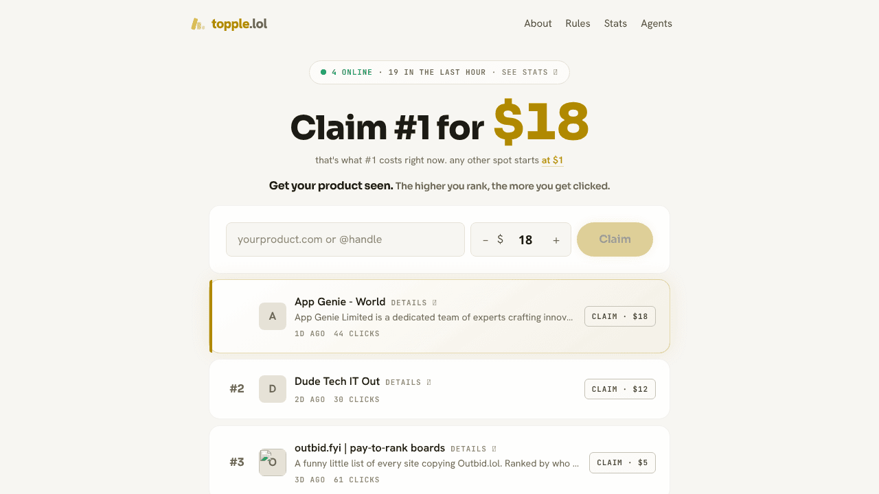 topple.lol website screenshot