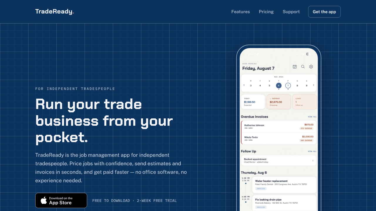 TradeReady — job management & invoicing