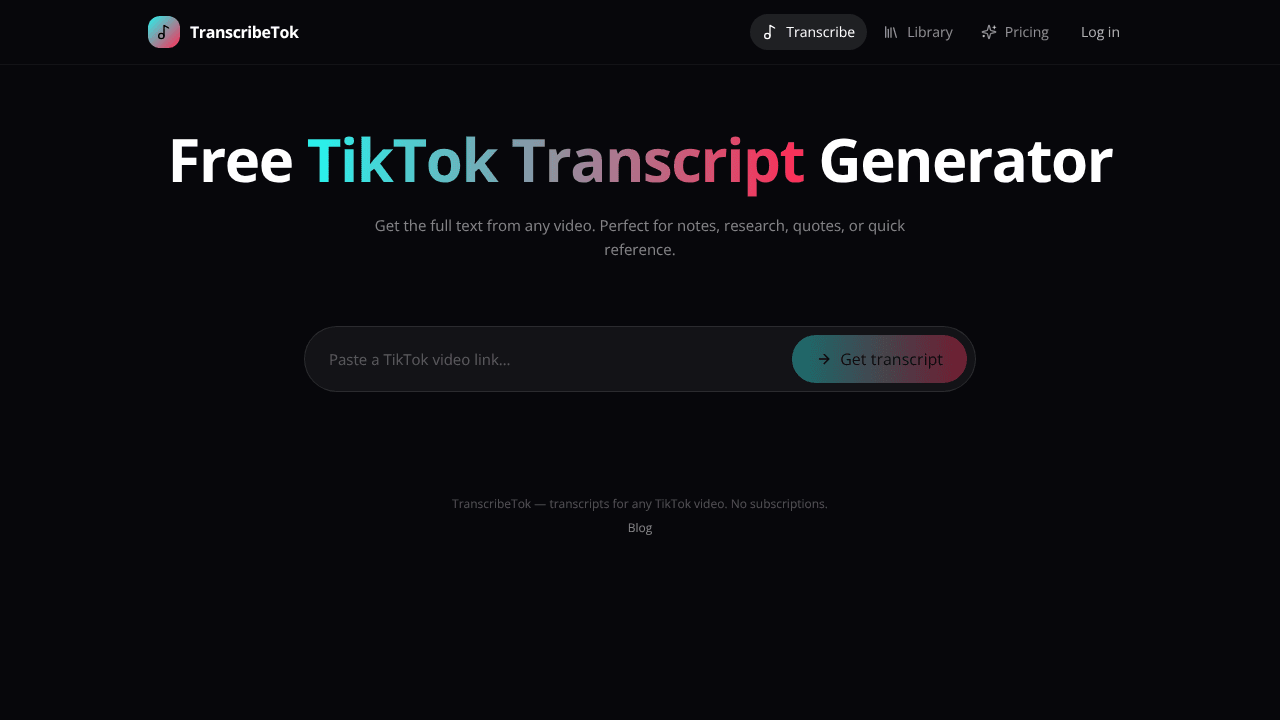 Transcribe Tok