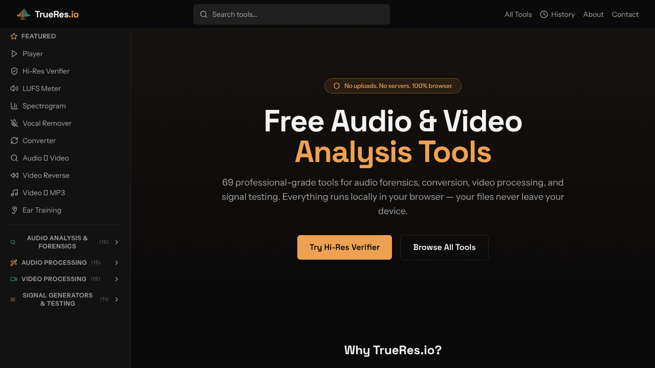 TrueRes.io — Free Browser