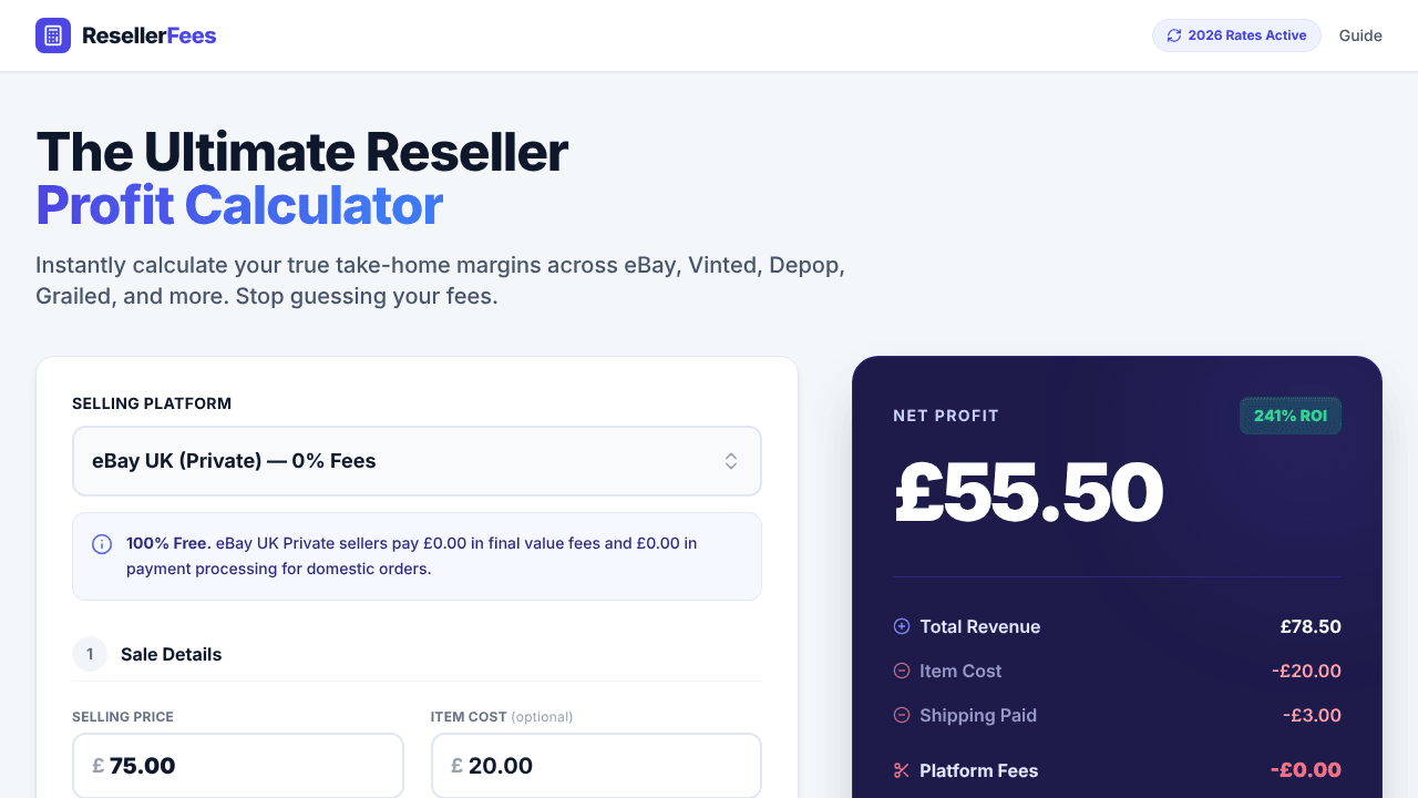 UK Reseller Profit Calculator 2026