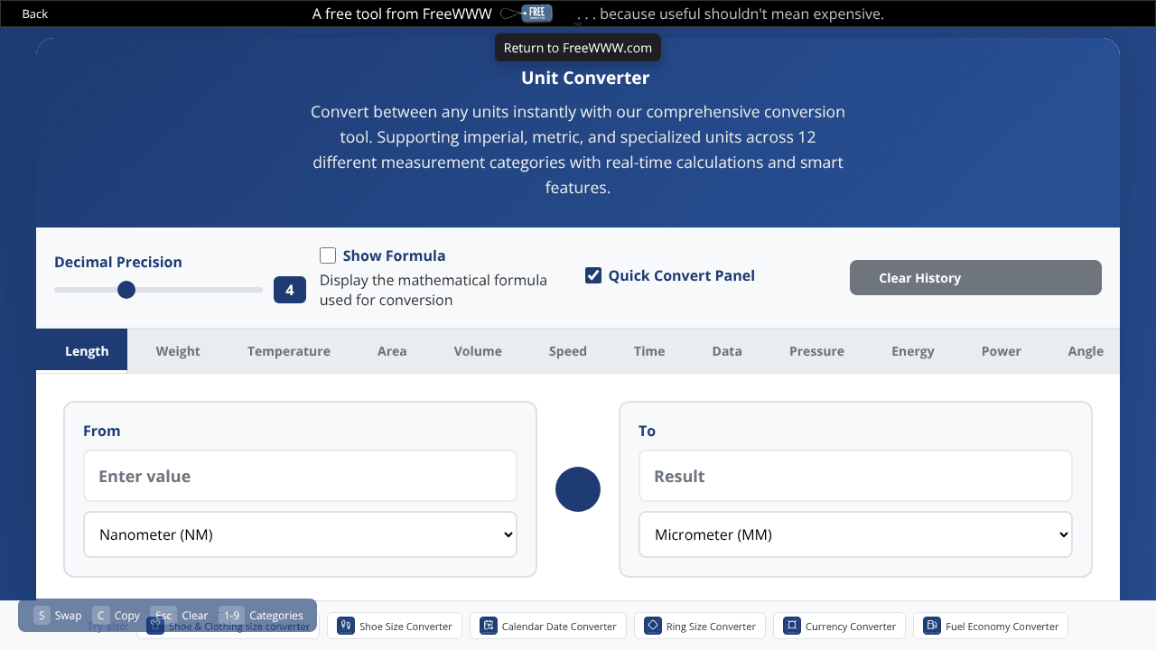 Unit Converter Suite website screenshot