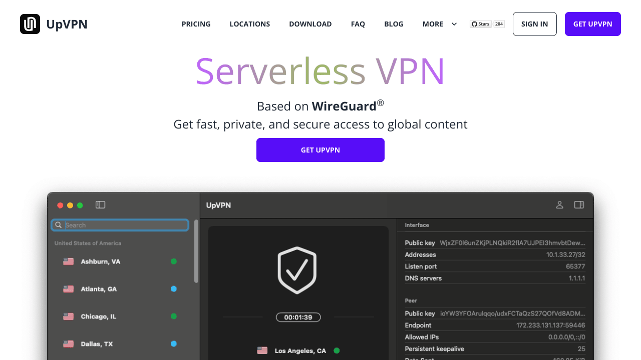 UpVPN for iOS and iPadOS