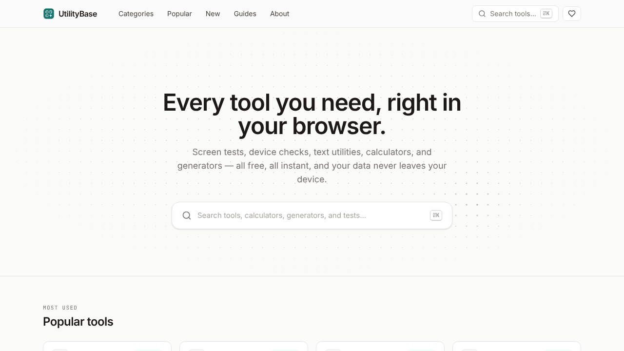 UtilityBase — Everyday browser tools