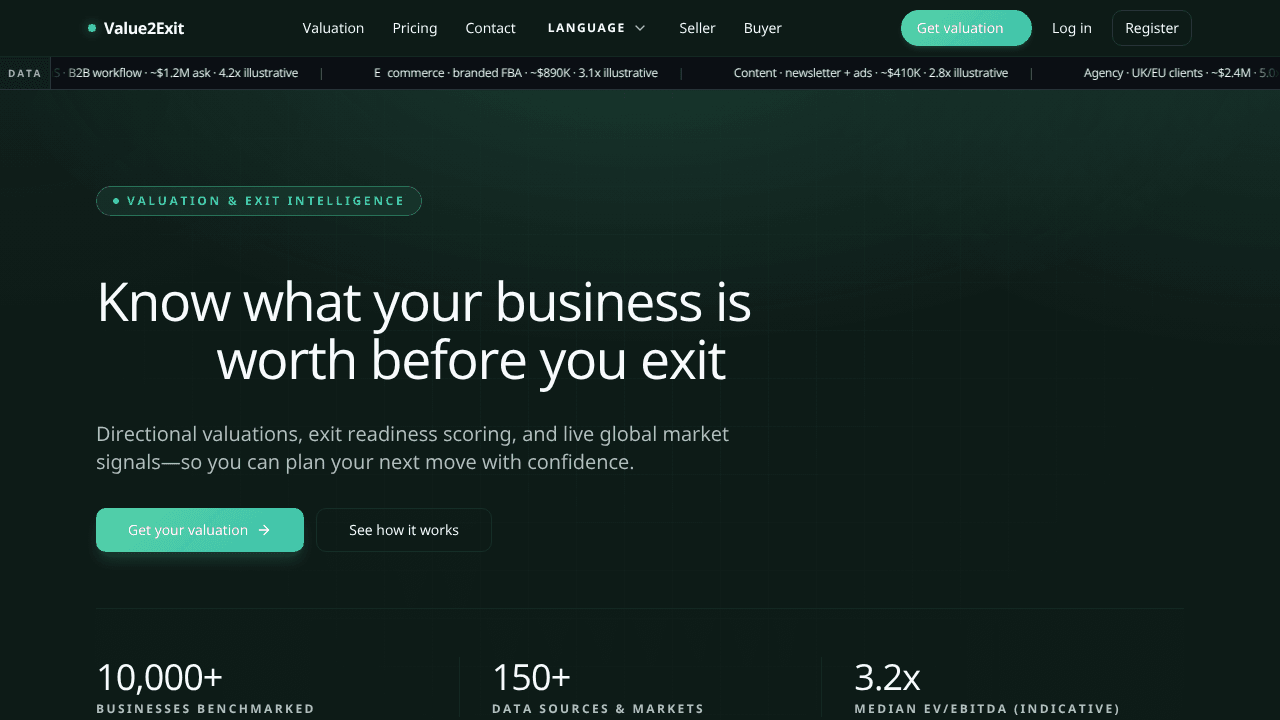 Value2Exit — Valuation & Exit Readiness