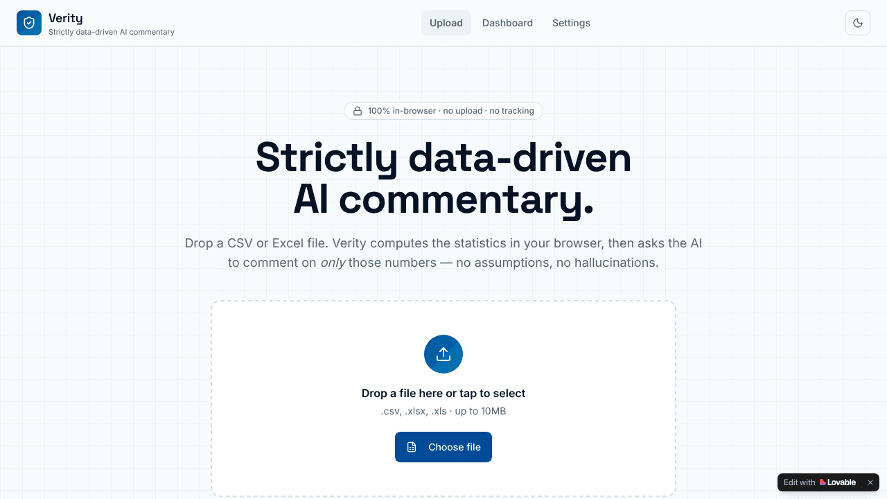 Verity – AI Data Whisperer