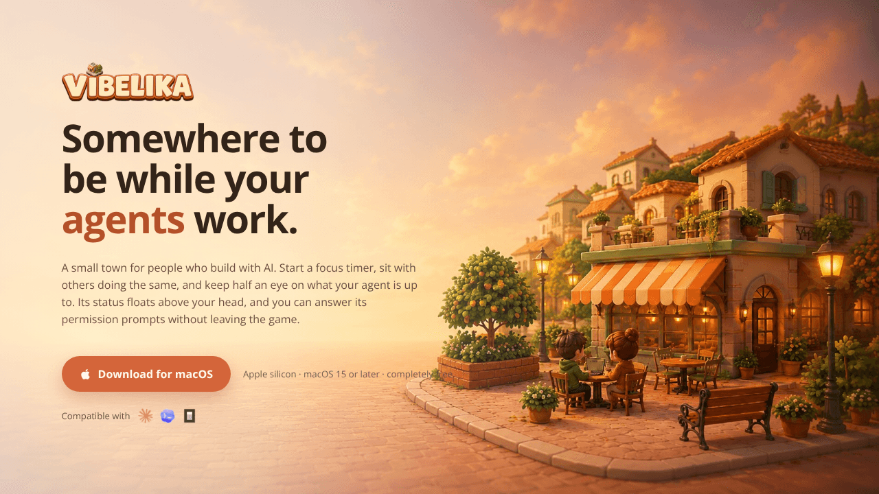 Vibelika website screenshot