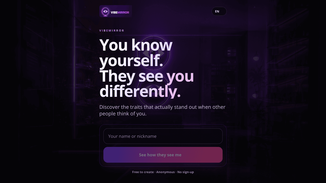VibeMirror website screenshot
