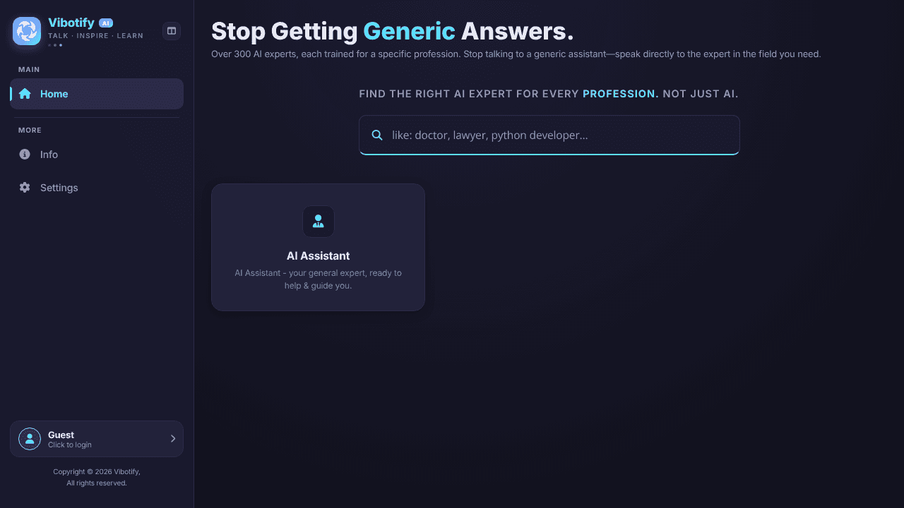 Vibotify website screenshot
