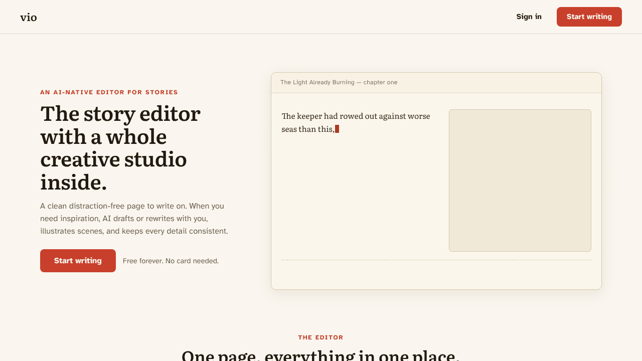 vio website screenshot