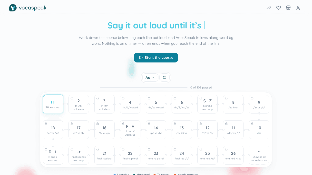 VocaSpeak website screenshot