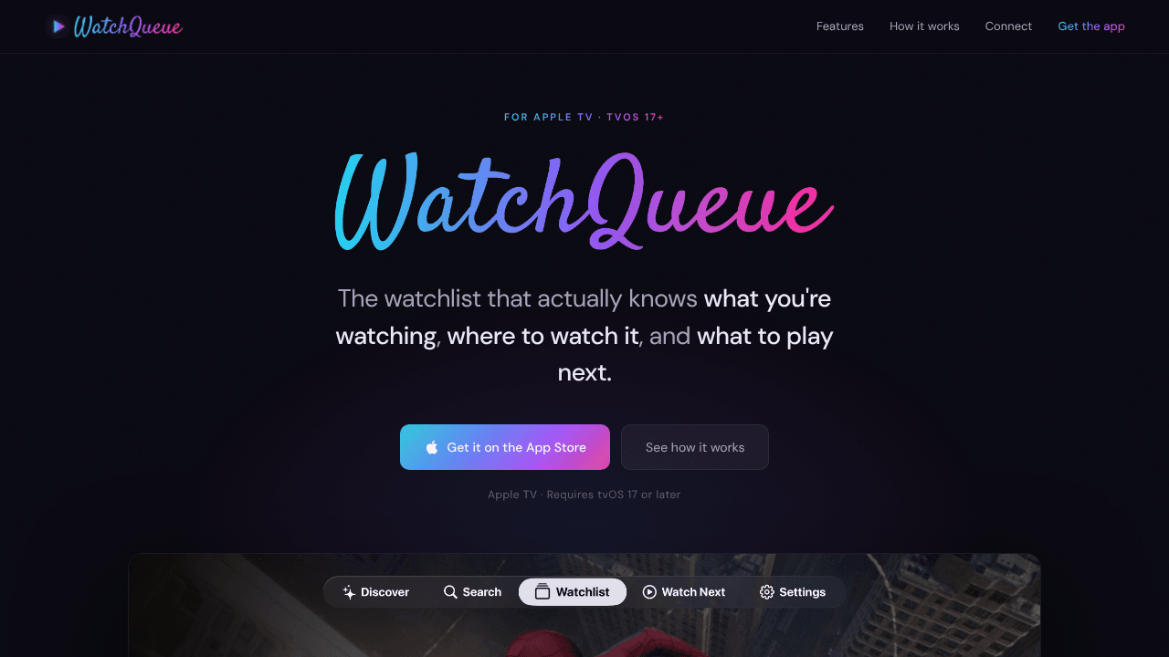 WatchQueue- Watchlist for Apple TV