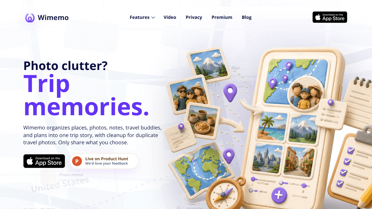 Wimemo - Travel photo map