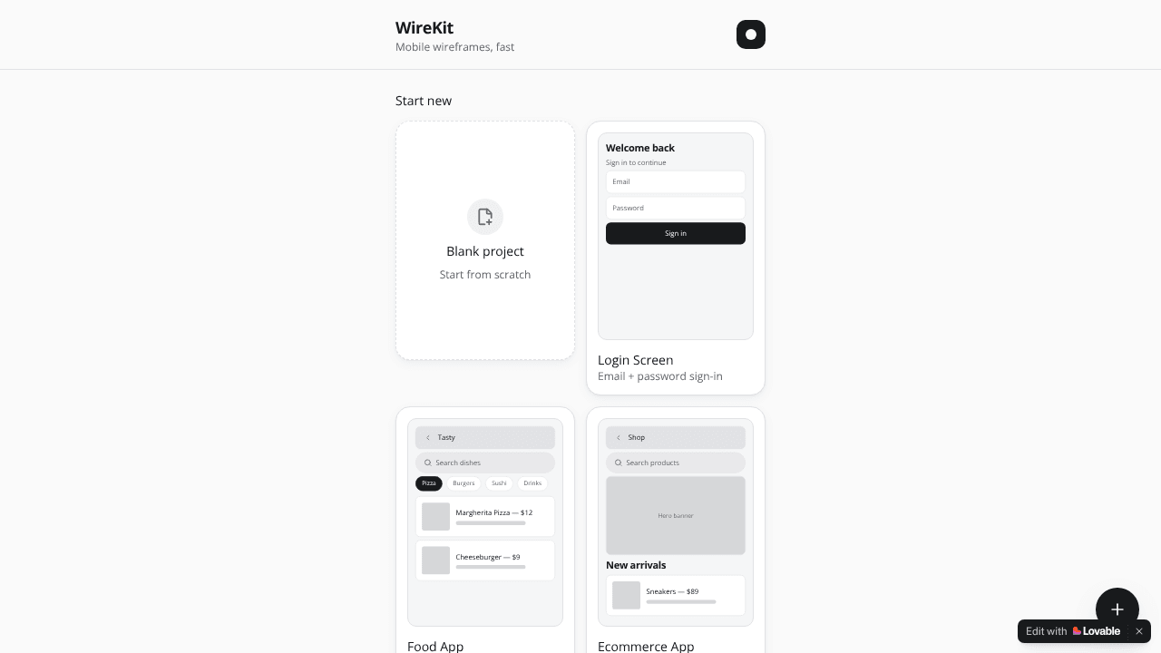 WireKit — Fast mobile wireframes