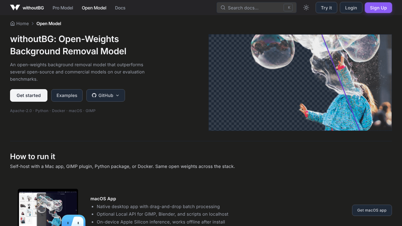 withoutBG Open Weights