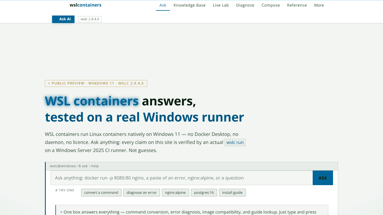 WSL Containers