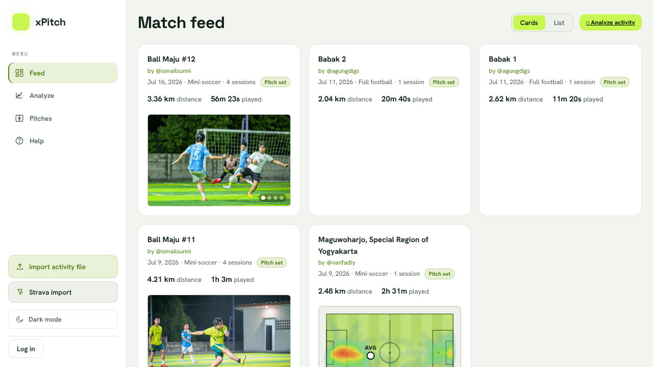xPitch — Football match analytics