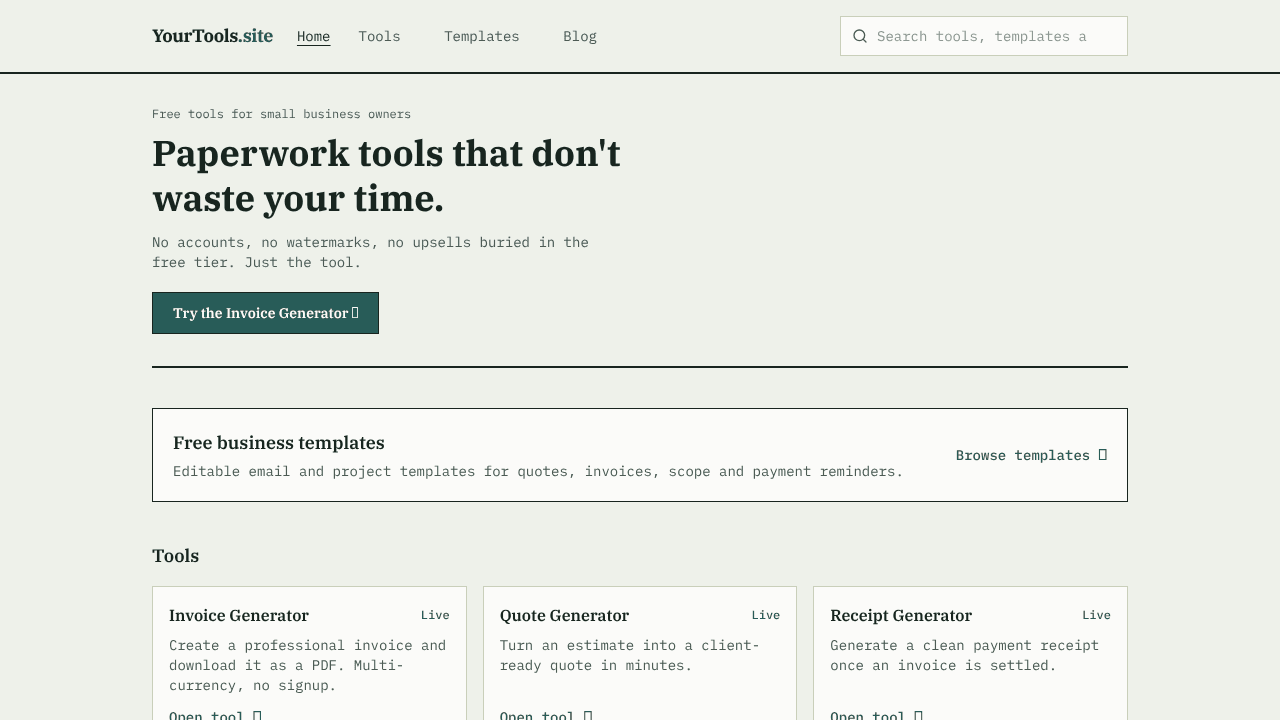 YourTools.site — Free Tools for Business