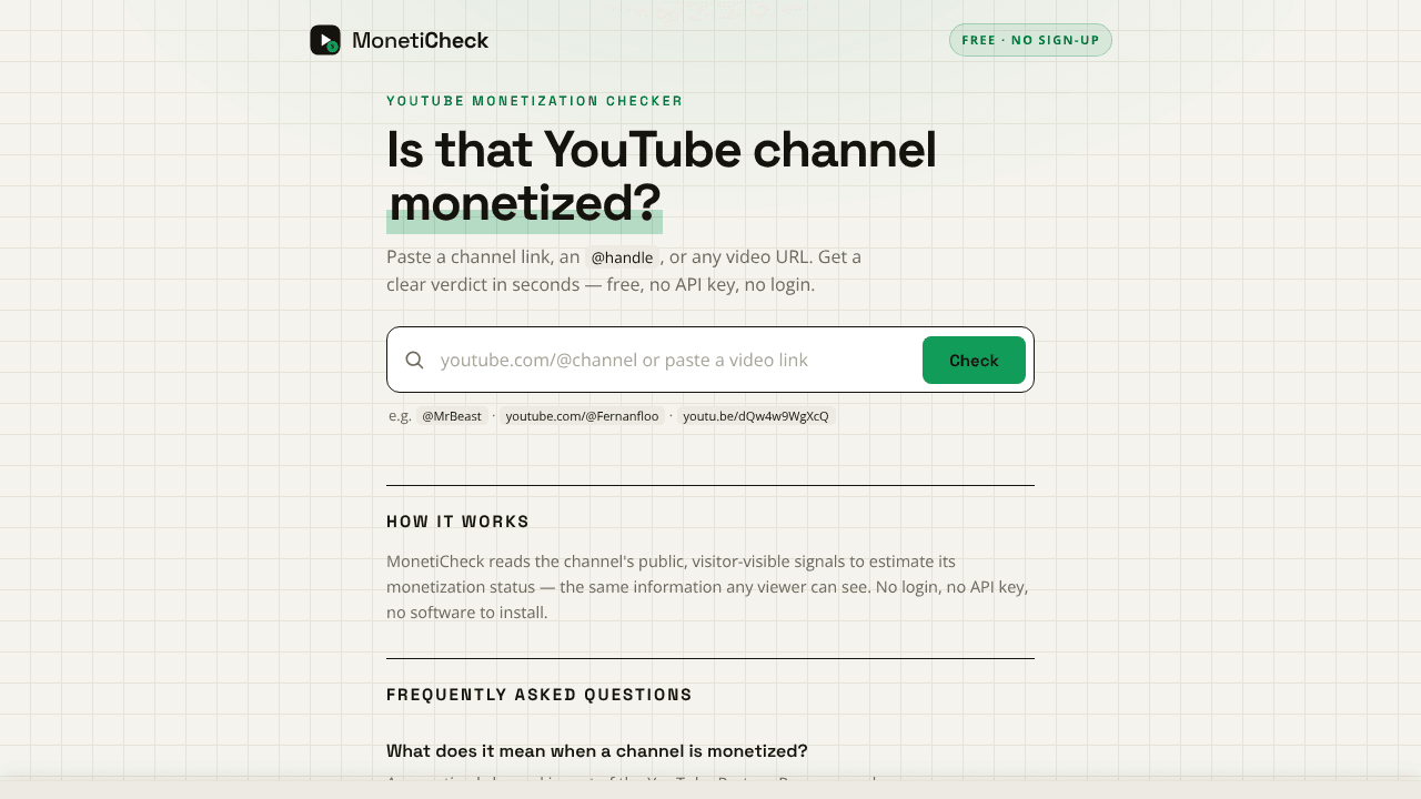 YouTube Monetization Checker